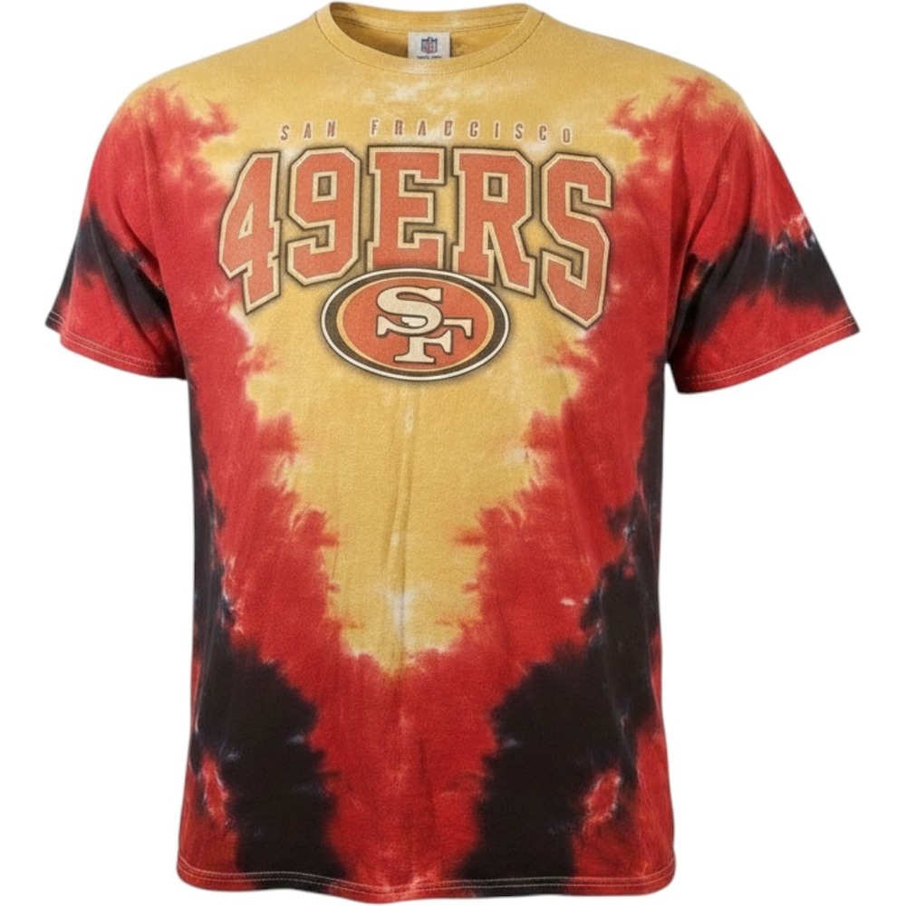 Vintage 90's San Francisco 49ers Shirt Mens 2XL Tie Dye Red Gold NFL Football